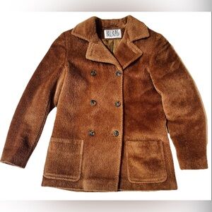 Bill Blass Vintage Rare Baby Llama Coat 4 Mid Length Brown Old Money Classic